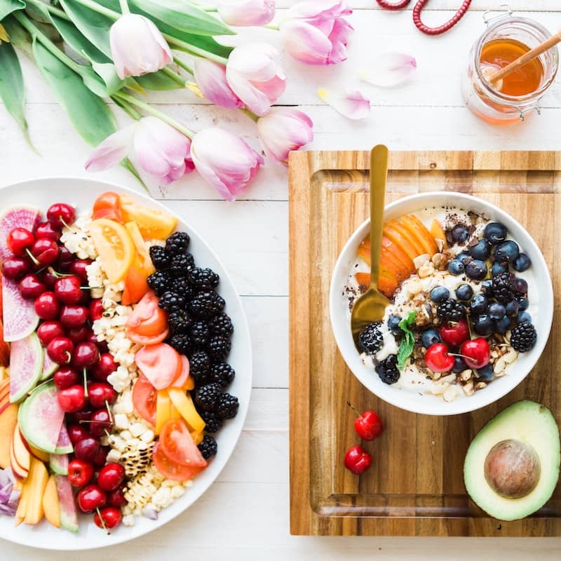 Photo of porridge with fruit topping