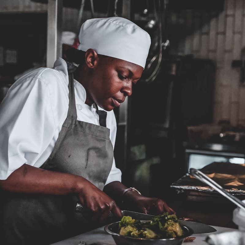 Photo of chef cooking in kitchen