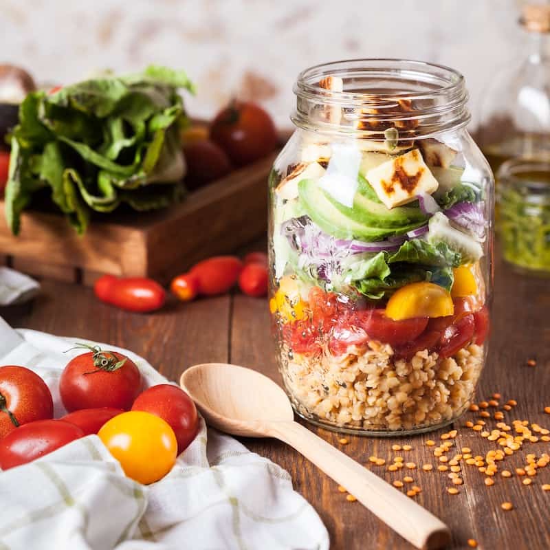 Photo of jar filled with healthy fresh snacks